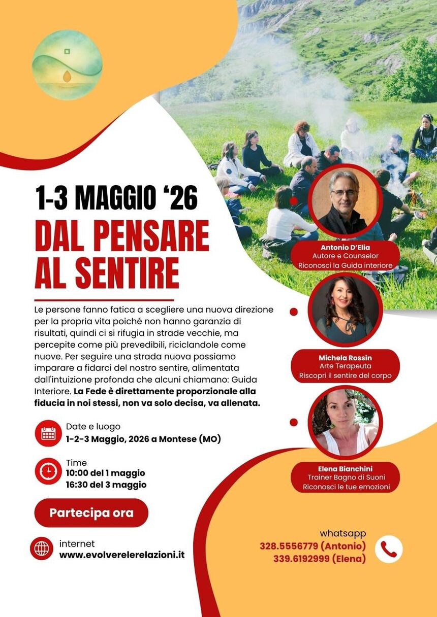 Locandina del ritiro Dal pensare al sentire a Montese